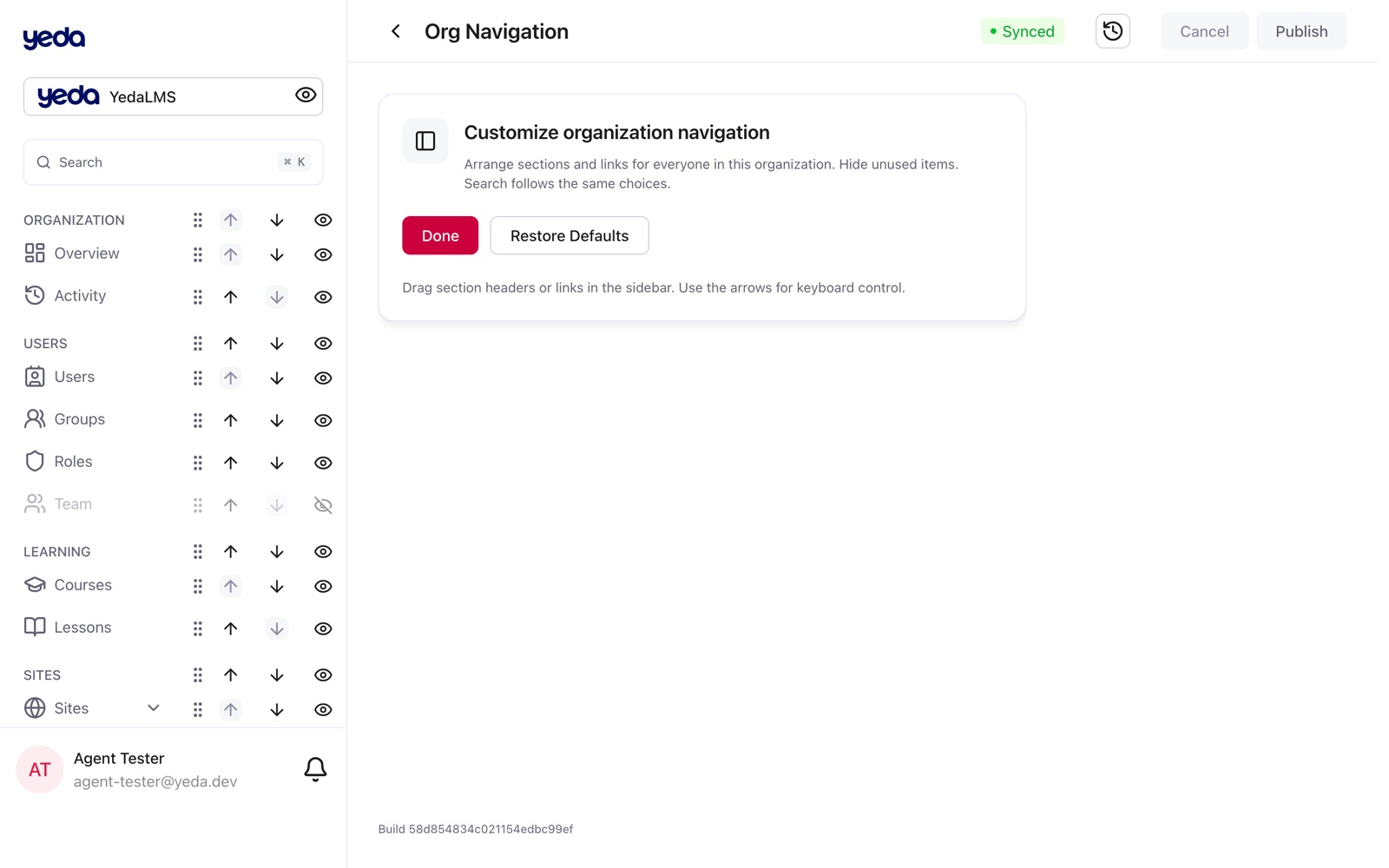 A live organization shell