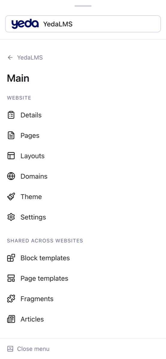 A navigation level per website